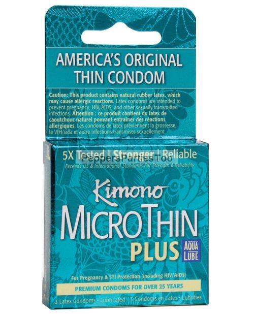 Kimono Micro Thin Aqua Lube Condom - Box of 3